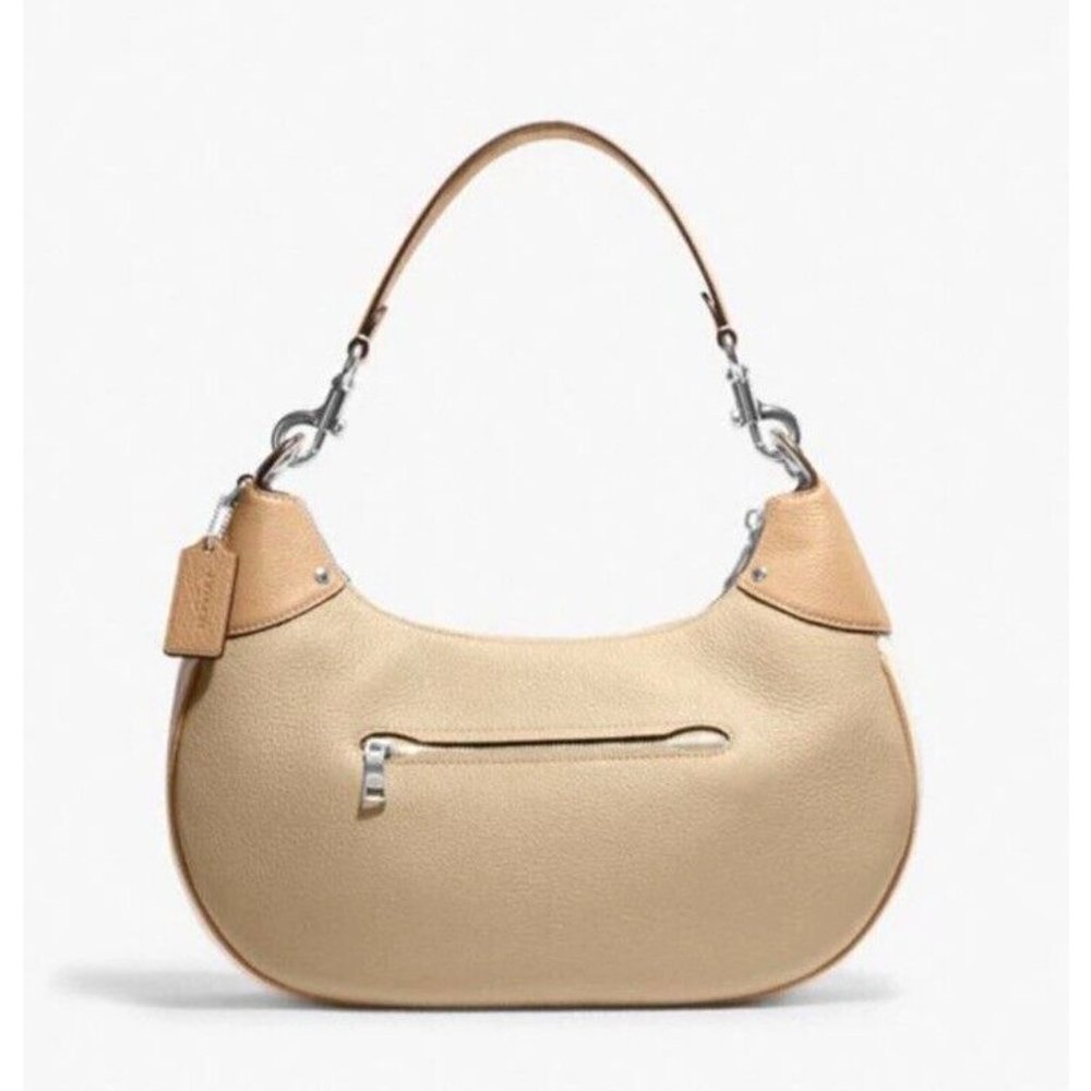 New Coach CH508 Mara Hobo Pebble Leather Shoulder bag Sandy Beige Multi - Picture 6 of 6